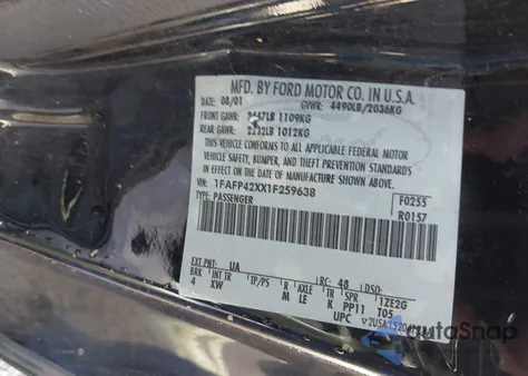 2001 Ford Mustang Gt from USA, damaged, VIN 1FAFP42XX1F259638